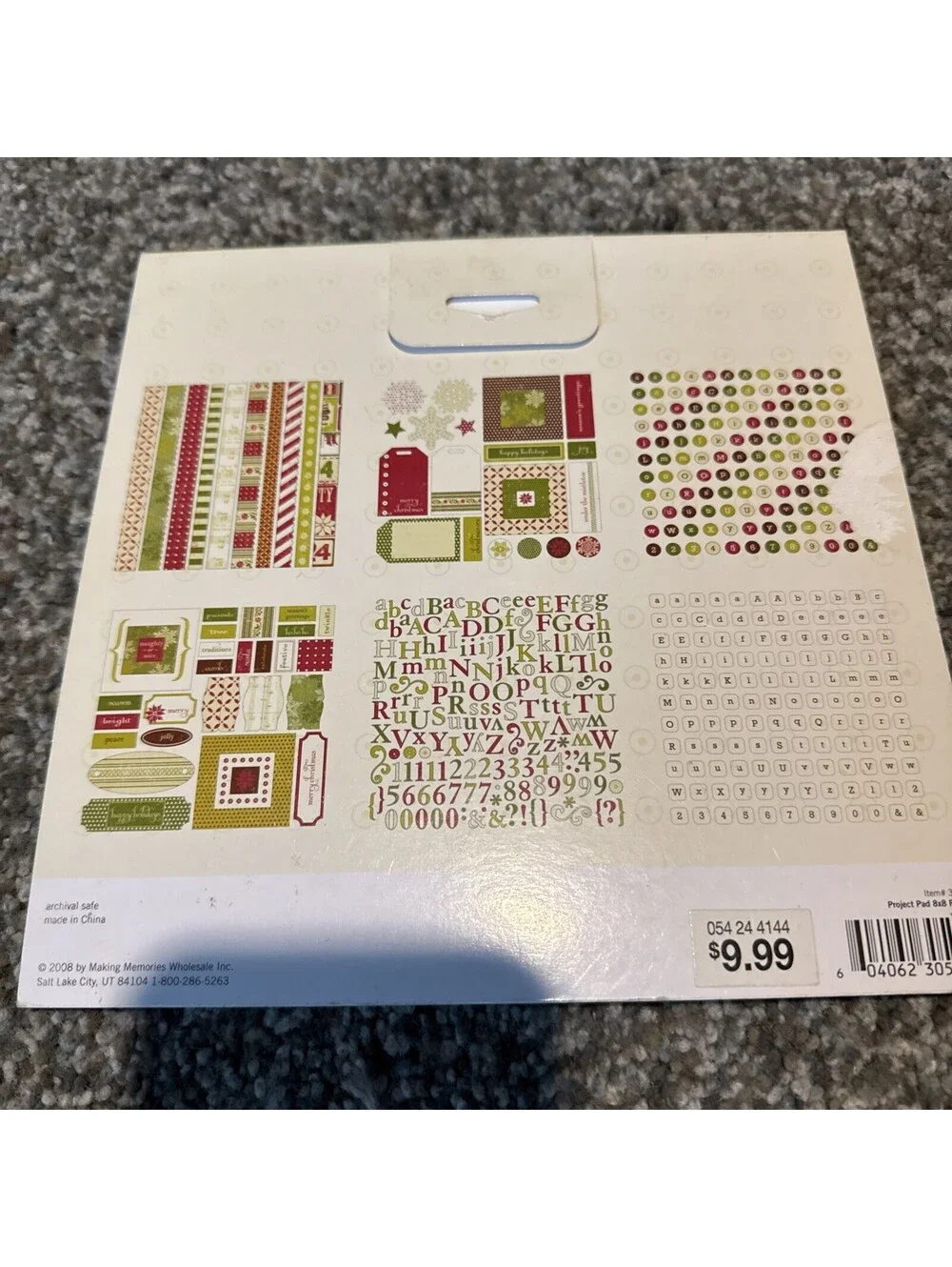 Christmas Scrapbook Embellishment Paper And Project Pad